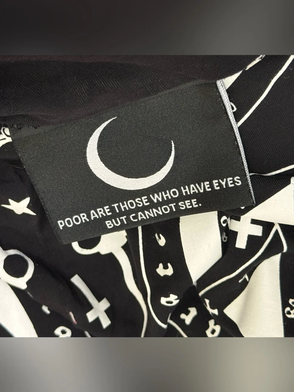 Discontinued Killstar Maxi Skirt - Black and White Occult Print - L